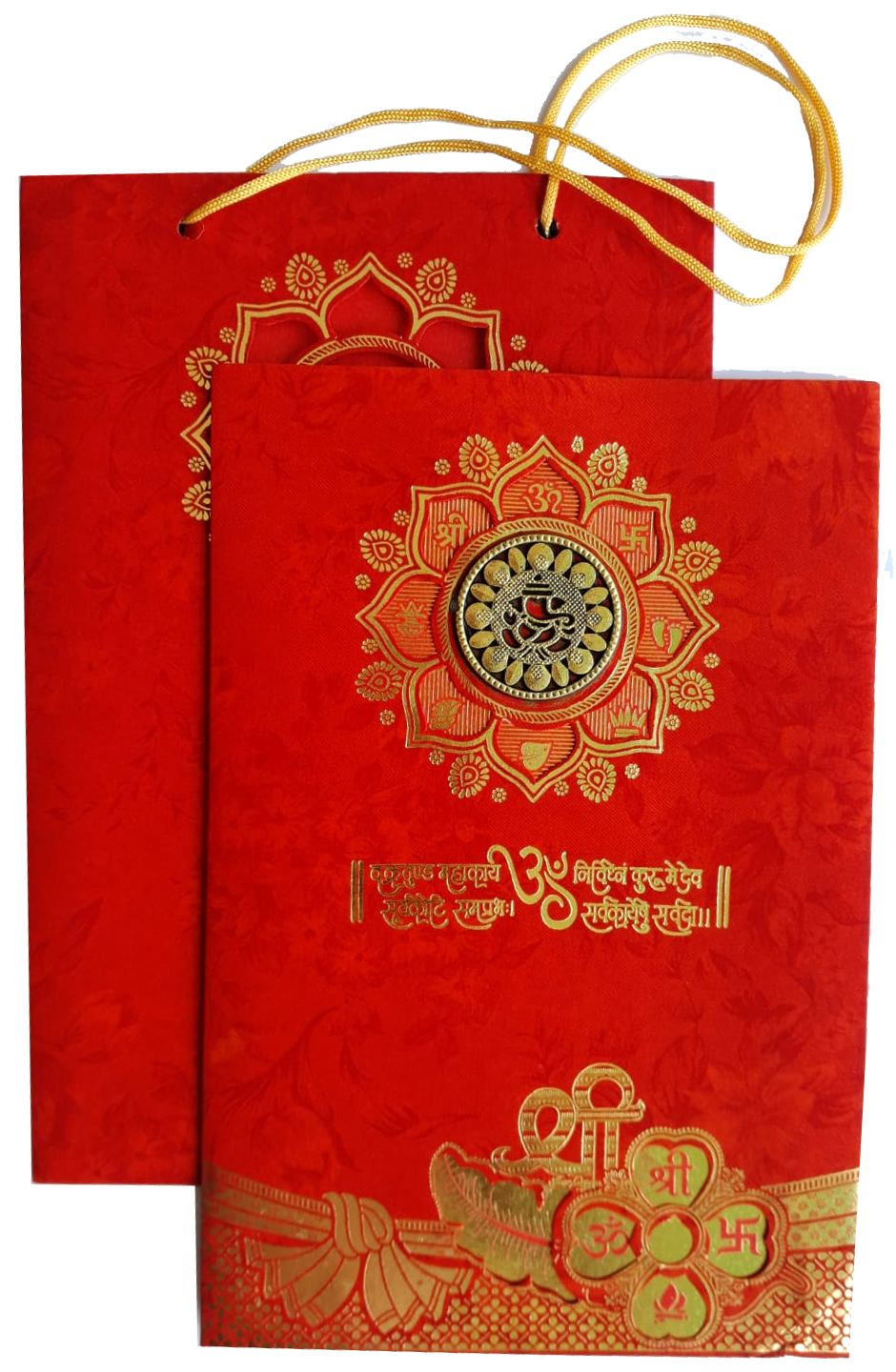 Red Carry Bag wedding invitation card — wedding invitation card