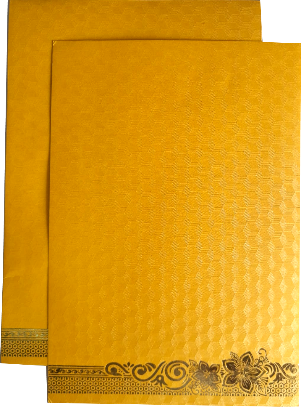 Single Yellow Card — wedding invitation card