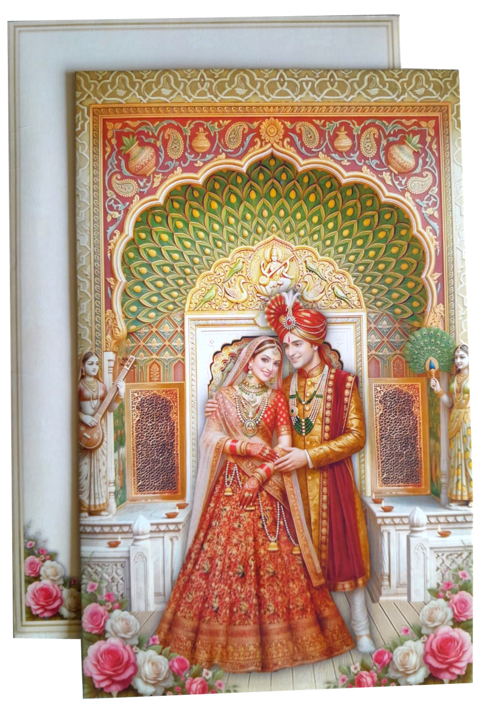 Bride and groom in classic attire Wedding Card — wedding invitation card