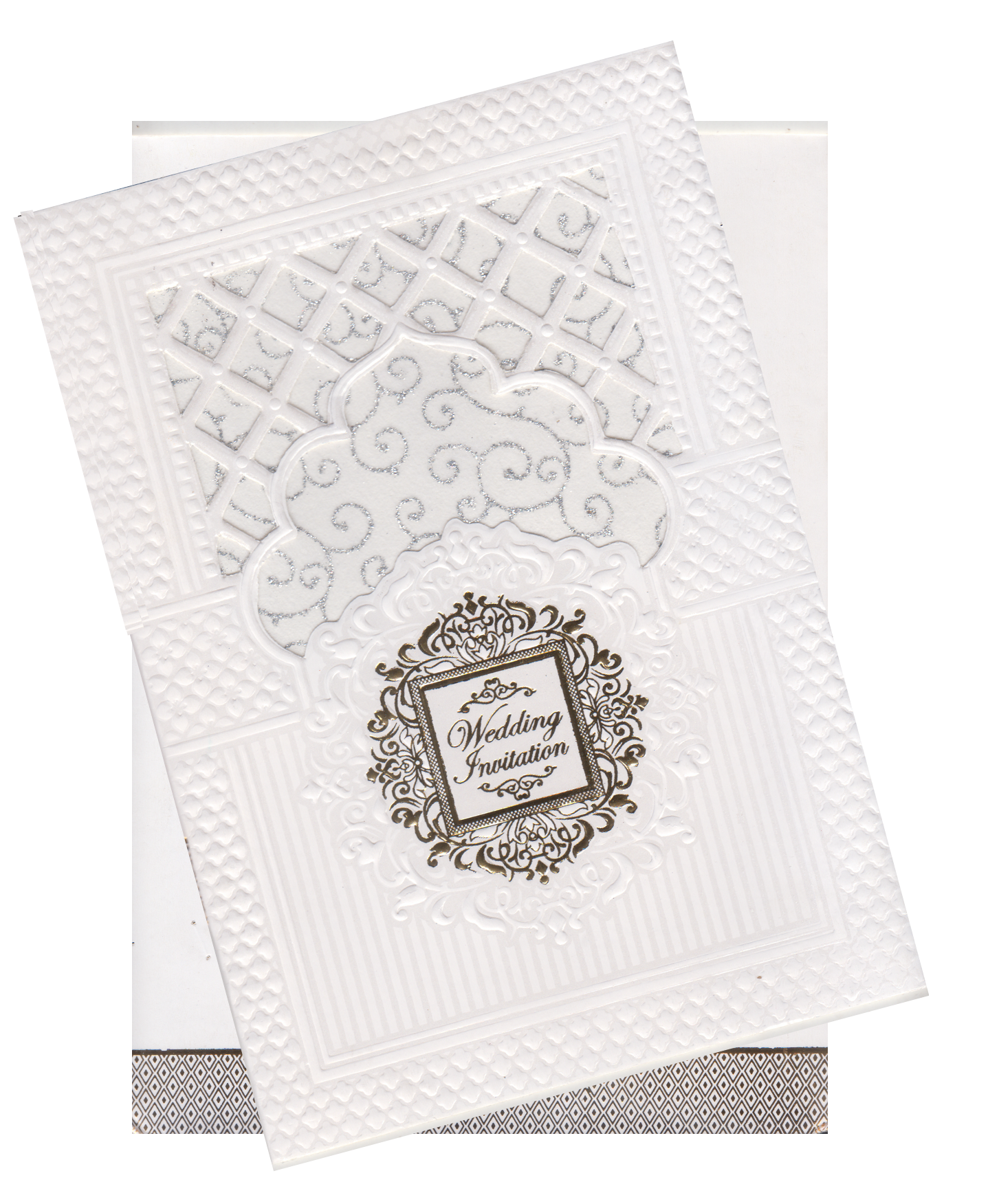 Wedding Invitation card with white leaf pest — wedding invitation card